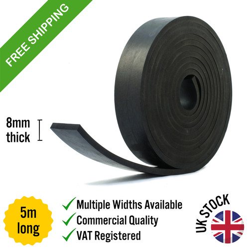 Solid rubber strip 8mm - rubber,