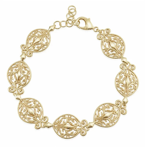 Filigree link bracelet floral - filigree,