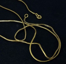 .750 18ct YELLOW GOLD Spiga Wheat Chain Necklace, 23.7" 3.64g - W45