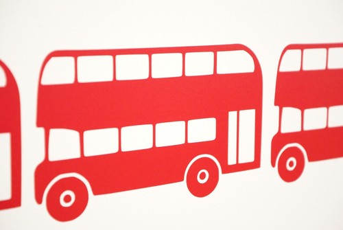 London bus wall - wall, art