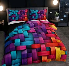 BF Check Patterned Interwoven Bamboo Fibre 229X229cm Duvet Cover & Pillowcases