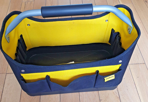 Stanley open tote tool bag - open,