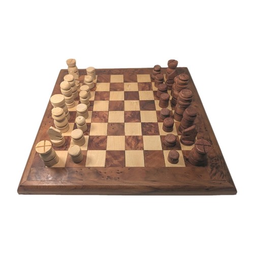Wooden chess set pieces - set, &