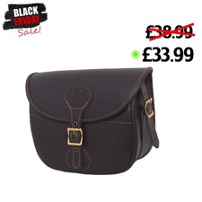 GENUINE SHOTGUN LEATHER CARTRIDGE BAG,POUCH, CASE 100-125 SHELLS SHOOTING GUN UK