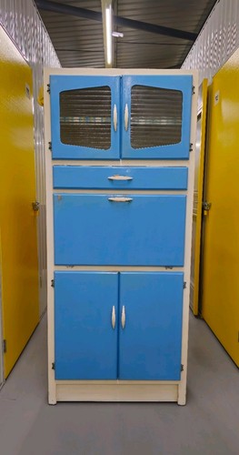 Vintage 1950s blue kitchen - vintage,