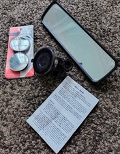 Rear View Mirror, 360° Adjustable with Suction Cup & 2 Silver Blind Spot Mirrors