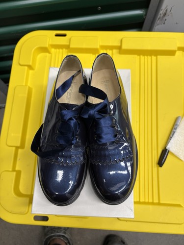Andanines navy patent - navy, oxford