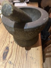 Very Large Black Granite Pestle & Mortar Heavy Duty  Stone Grinder 8 Kilograms