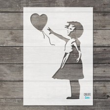 Banksy Girl Heart Balloon reusable STENCIL Graffiti Template Wall Art Painting
