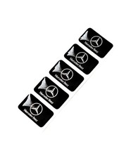 5x Mercedes Benz Logo 3D Gel