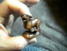 1a.  Hand Carved wood netsuke