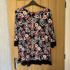 M&S Tunic Top Blue Multi Size