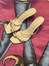 ZARA Ecru Leather Heeled