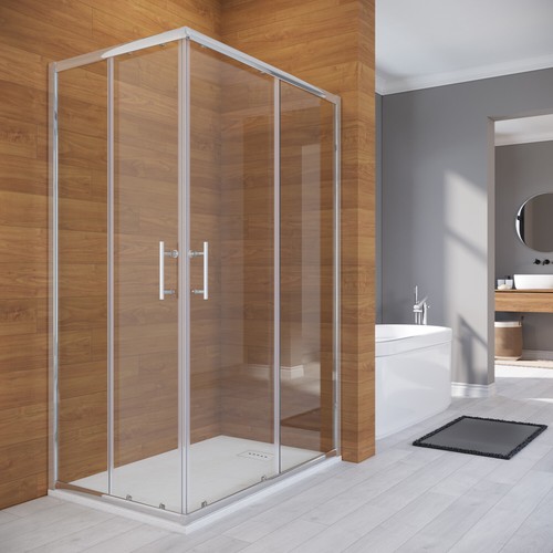 Corner shower enclosure walk - corner,
