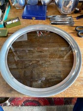 ANTIQUE CAKE DISPLAY STAND 16” HALLMARKED SHEFFIELD PEWTER “TOWLE” SMOKED GLASS