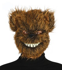 Scary Killer Teddy Bear Mask Furry Halloween Fancy Dress Costume Masque NEW