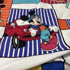 Vintage 1980s Mickey Mouse Curtains 40x64” Set Of 2 Panels Tie Backs Cool EUC