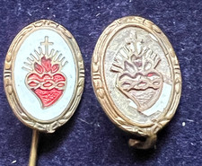 VINTAGE SACRED HEART OF JESUS (REVERSE DEPICTION) MADE ITALY STICK PIN & BROOCH