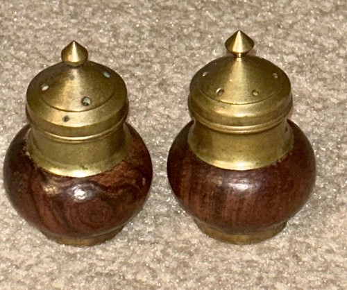 Vintage walnut wood and - walnut, brass