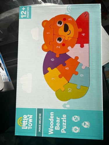 Colourful wooden bear - colourful,