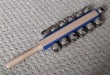 Hand sleigh bells - wooden handle shaker 13 bells percussion musical instrument