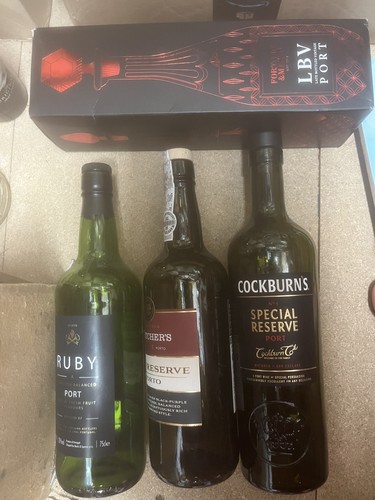 Empty booze port bottles - 4,