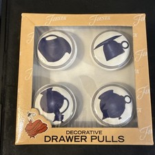 FIESTA Ware Cobalt Blue Decorative Drawer Pulls- NIB Vintage Retired Fiestaware