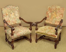 Pair of Large Carved Walnut