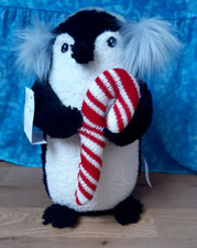 Plush Penguin W Candy Cane
