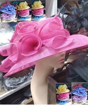 Sinamay Flower Ribbon Bow Kentucky Derby Wedding Hat Church Dressy Cocktail
