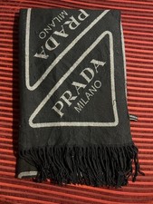 Prada Milano Black Logo Shawl