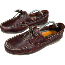 Timberland Men’s UK 11.5 Rootbeer Brown Leather Boat Shoes  25077 Deck Moccasins