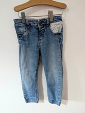TU Toddler Girl Floral Pocket Jeans – 1.5–2 Years Light Blue Stretch Denim