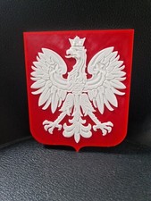 3D Printed Polish Eagle Emblem - High Quality White on Red Coat of Arms