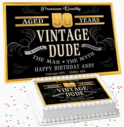 Vintage dude gold birthday - dude,