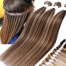 100% Real Remy Human Hair Extensions Flat Tip Utip Pre-Bonded Nail U Tip Ombre