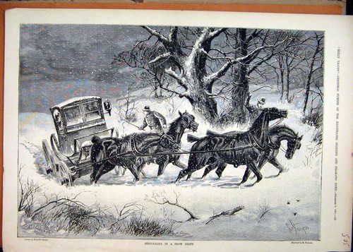 Original old antique print - old,