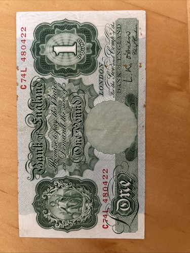 1955 1960 note - £1, england