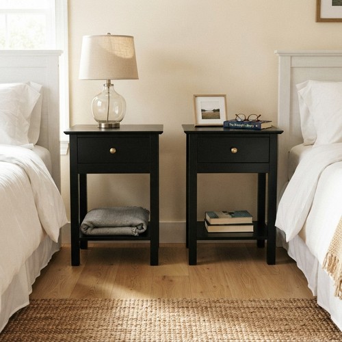 Black bedside tables - bedside,