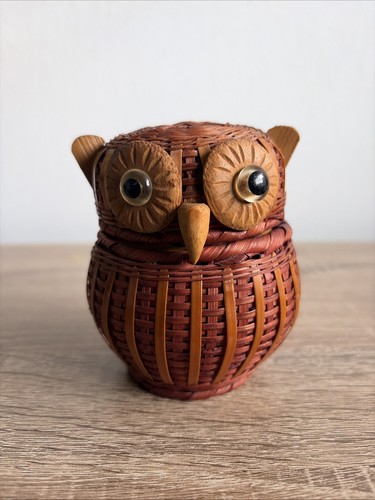 Vintage rattan wicker - wicker, owl