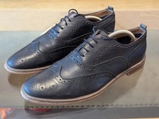 aldo men wingtip Brogue dark blue leather dress shoes size 10.5
