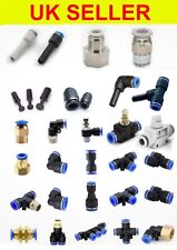 PNEUMATIC PUSH IN FITTING AIR WATER PIPE ALL TYPE FITTINGS 4-6-8-10-12-14-16MM