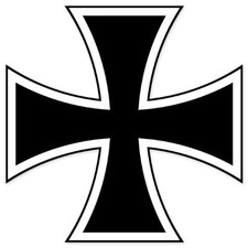 2 x  German Iron Cross car bumper bike self adhesive sticker decal easy apply