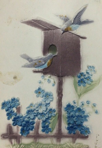 Heavily embossed postcard - heavily,