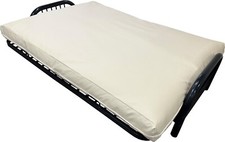 Ivory Leather Vinyl Full Size Futon Cover, Mattress Slipcovers, Bed Encasement