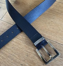 Montblanc Men’s Brown Palmelleto Print Leather Bronze Buckle Belt Adjustable VGC