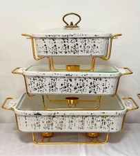 White Golden ceramic Chafing