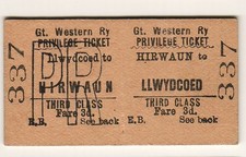 Railway ticket GWR Hirwaun -