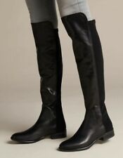 New Clarks Caddy Belle Size UK 3 D Black Leather/Elastic Womens Over Knee Boots 