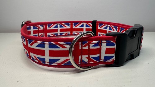 Dog collar hand made - in, red
